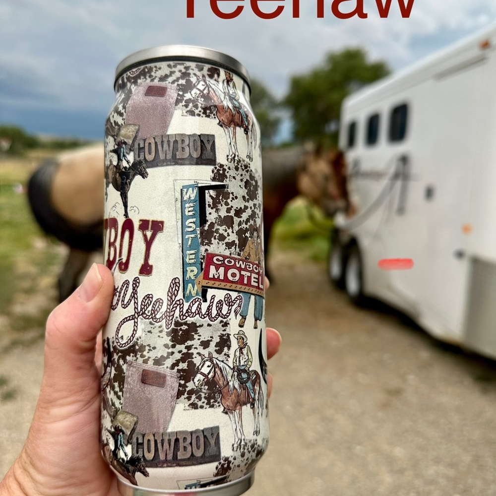 Western Tumblrs, Cowboy Cowgirl Water Bottle, Skinny Stainless Steel Travel Mug